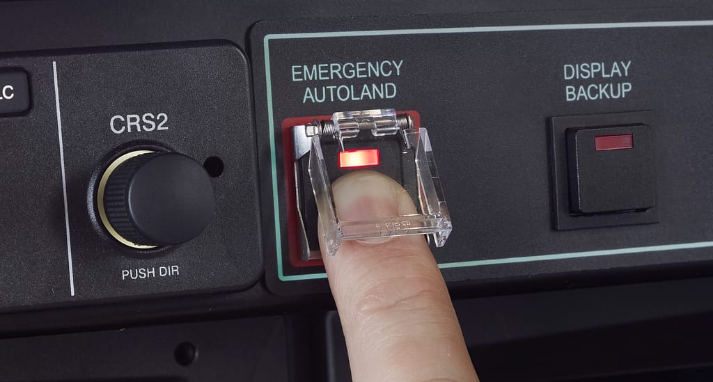 garmin autoland cockpit button