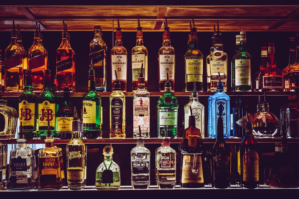 Bar with whisky bottles/ Image only for representation