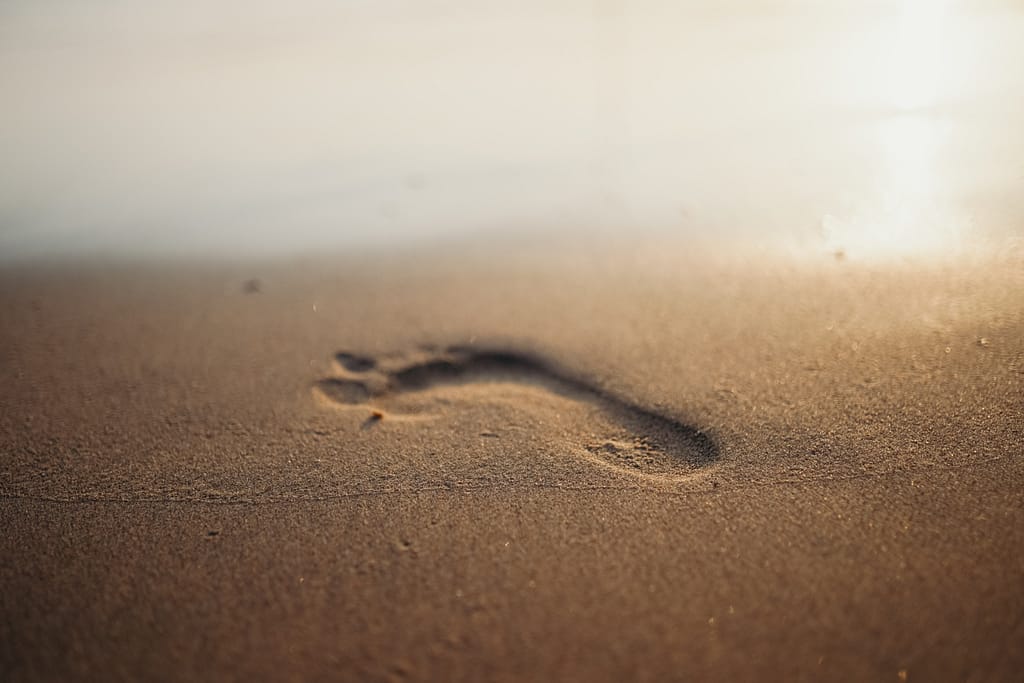 Barefoot impression on sand Goa