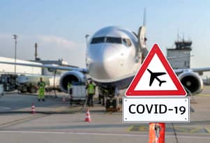 covid placard om taxyway