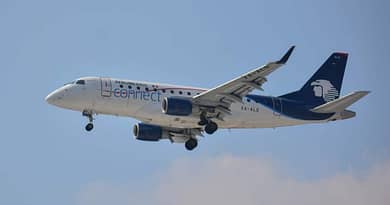Aeromexical connect airliner in flight