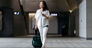 Woman with Luggage bag in airport