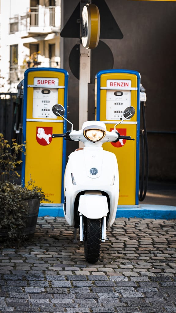 Scooter in Gas Station