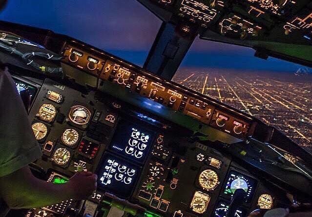 cockpit view on approach