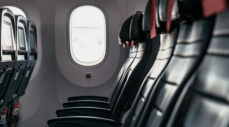 Empty passenger seats inside aircarft
