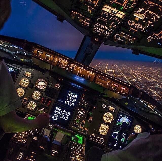 cockpit view on approach